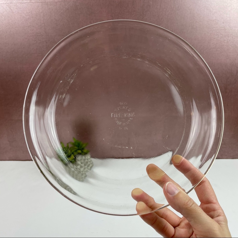 Fire King Clear 9 Inch Glass Pie Dish Made in USA